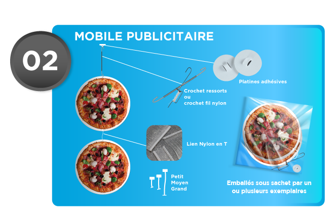 PLV mobile publicitaire pizza