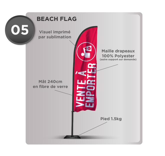 beachflag vente à emporter