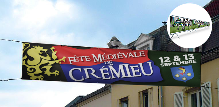 banderole publicitaire fête médiévale de Crémieux